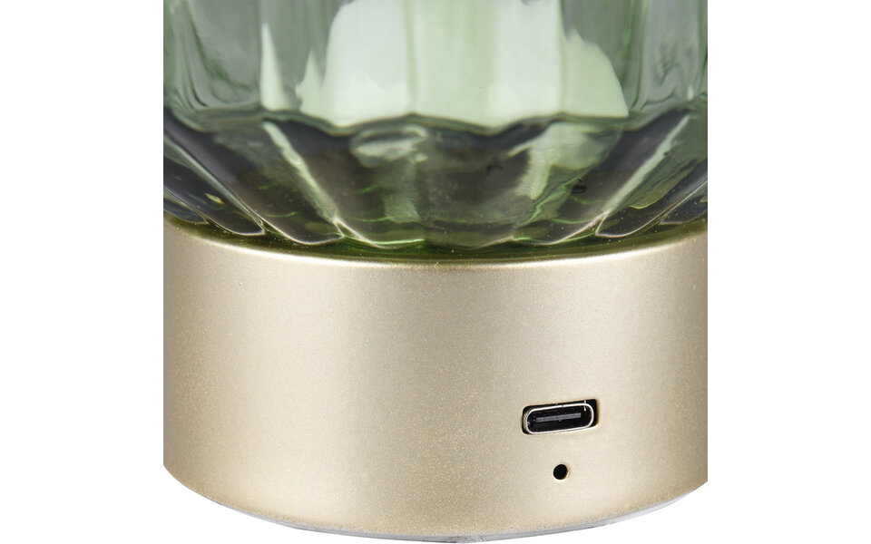 HLW LED LED Tafellamp Trion Doli 1.5W - Warm Wit 3000K, Mat Messing, Groen Glas - Oplaadbaar HLW LED LED Tafellamp Trion Doli 1.5W - Warm Wit 3000K, Mat Messing, Groen Glas - Oplaadbaar