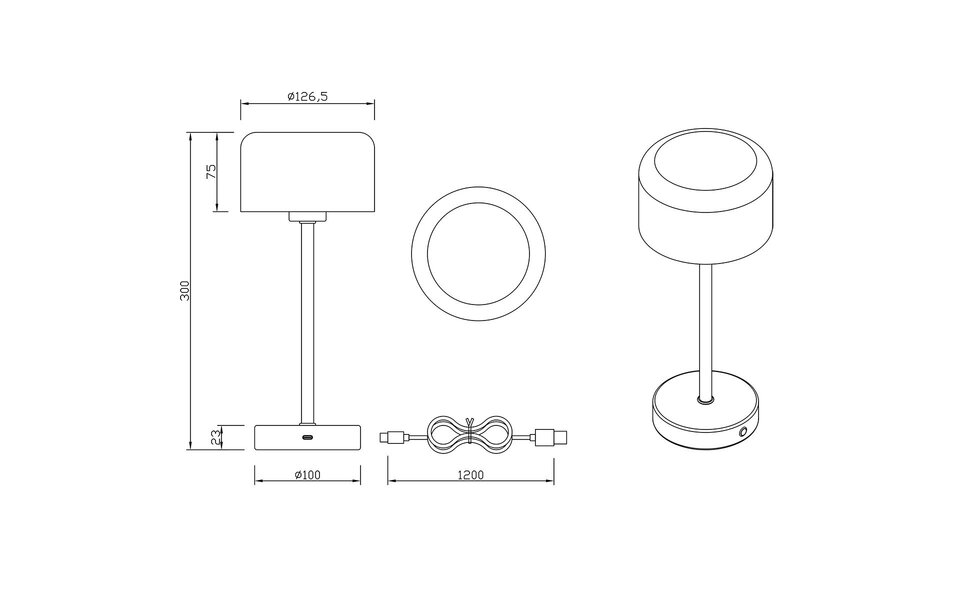 HLW LED LED Tafellamp Trion Feli - 1.5W Warm Wit 3000K, Nikkel Metaal, Oplaadbaar HLW LED LED Tafellamp Trion Feli - 1.5W Warm Wit 3000K, Nikkel Metaal, Oplaadbaar
