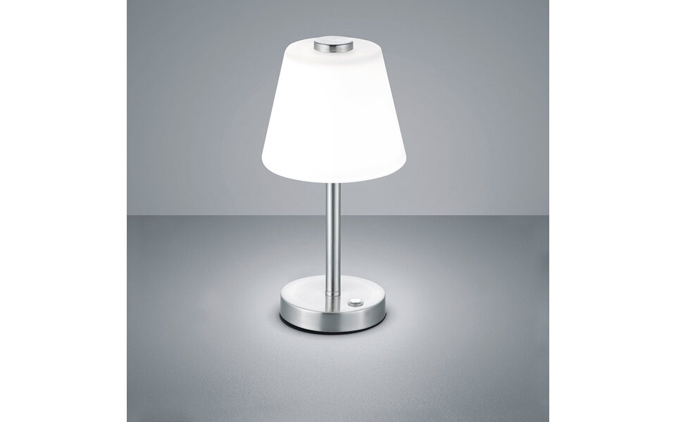 HLW LED Dimbare LED Tafellamp Trion Emaro 4.5W - Warm Wit 3000K - Ronde  & Mat Nikkel