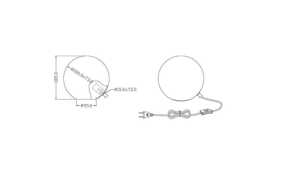HLW LED LED Tafellamp Trion Boly - Ronde , Glazen & Witte , E27 Fitting