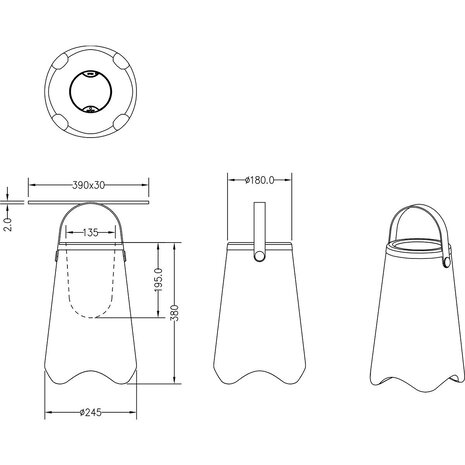 HLW LED LED Tafellamp Trion Jamino - Smart LED Tafellamp met Bluetooth, RGBW & Spatwaterdicht