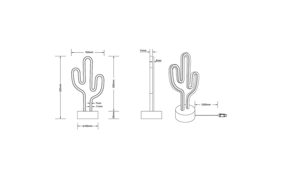 HLW LED LED Tafellamp met USB Oplaadfunctie - Trion Cactus 1W, Ronde Mat Witte Stoffen Kap
