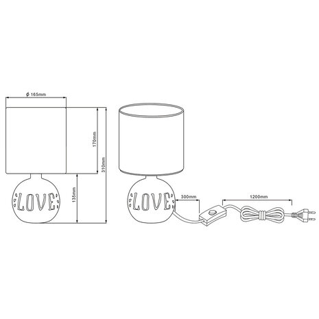 HLW LED LED Tafellamp Trion Ernami Love - Ronde , Mat Grijs Keramiek, E14 Fitting HLW LED LED Tafellamp Trion Ernami Love - Ronde , Mat Grijs Keramiek, E14 Fitting
