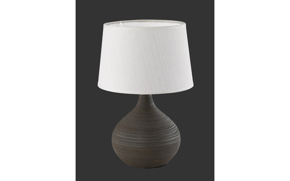 HLW LED Elegante LED Tafellamp Mat Bruin - Ronde Keramische Basis & E14 Fitting