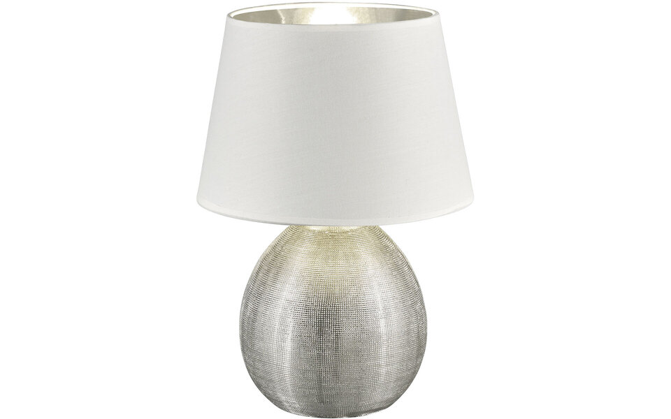 HLW LED LED Tafellamp Trion Lunola - Mat Zilver Keramiek met Ronde & HLW LED LED Tafellamp Trion Lunola - Mat Zilver Keramiek met Ronde &