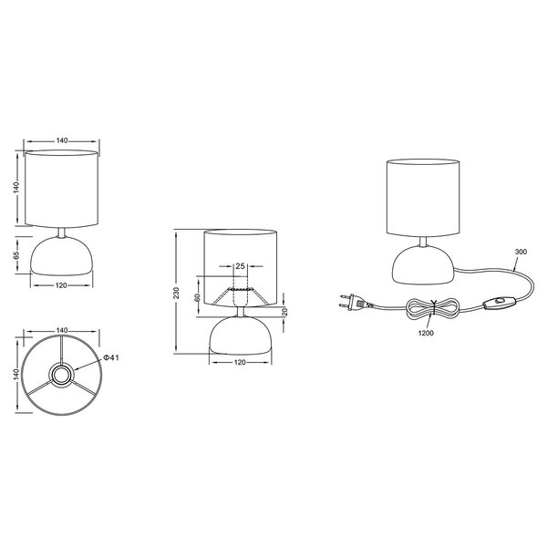 HLW LED LED Tafellamp Mat Grijs - Keramiek, E14 Fitting & Ronde HLW LED LED Tafellamp Mat Grijs - Keramiek, E14 Fitting & Ronde