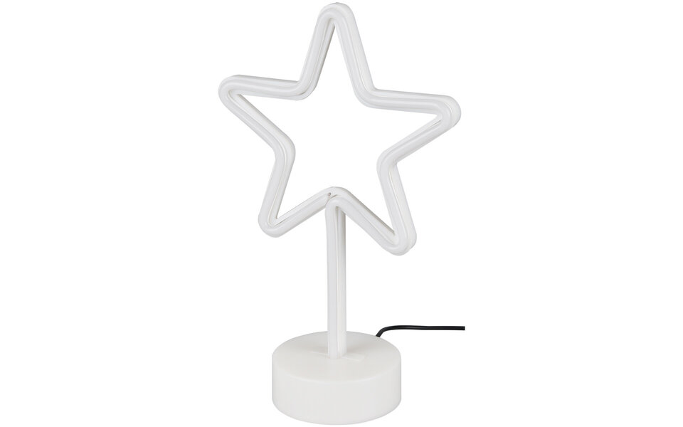 HLW LED LED Tafellamp met Stoffen Kap en Ronde  - 1W LED Mat Wit