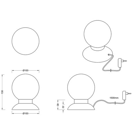 HLW LED Dimbare LED Tafellamp Trion Princy - 3W Warm Wit 3000K - Mat Goud - Ronde HLW LED Dimbare LED Tafellamp Trion Princy - 3W Warm Wit 3000K - Mat Goud - Ronde