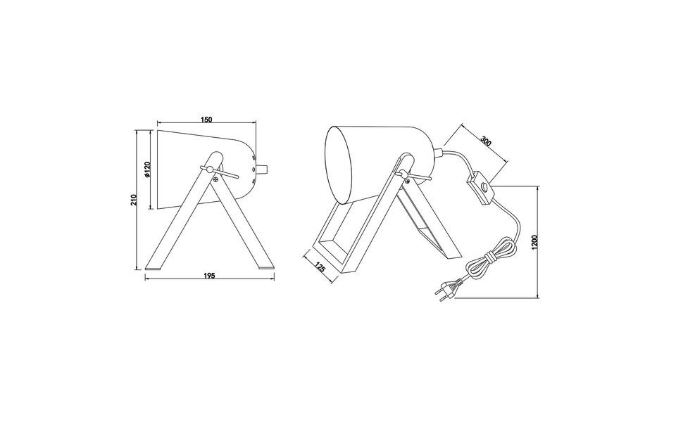 HLW LED LED Tafellamp Trion Maryla met E27 fitting - Ronde  & Houten