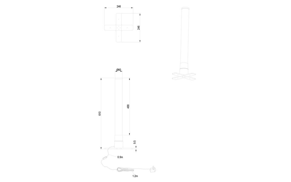 HLW LED LED Tafellamp Trion Moty met Warm Wit 2700K–3000K, RGB, Stoffen Kap & Mat Titaan