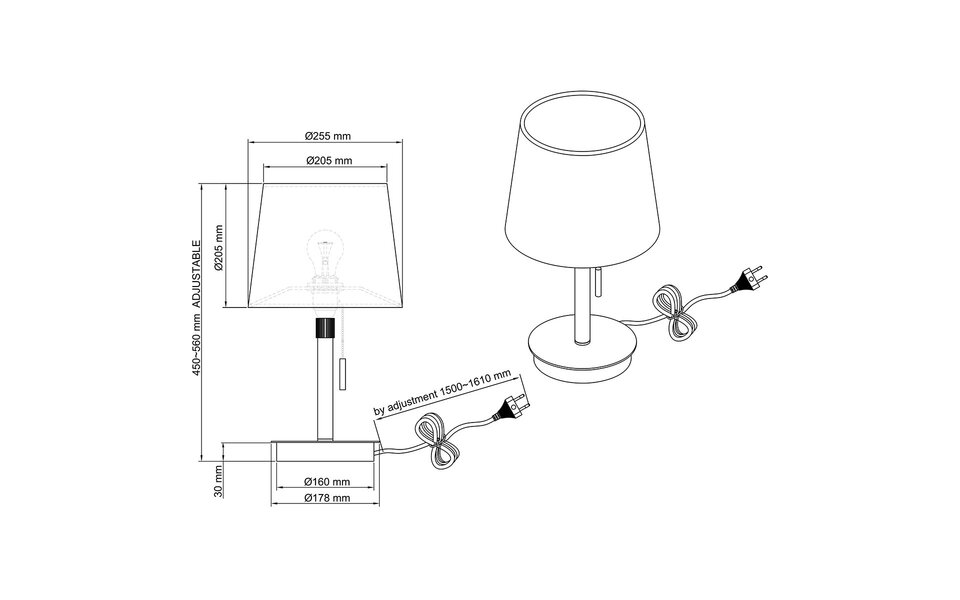 HLW LED LED Tafellamp Mat Goud - Ronde  & Gouden  E27