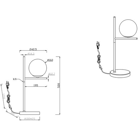 HLW LED Elegante LED Tafellamp Mat Goud - Ronde  & Gouden
