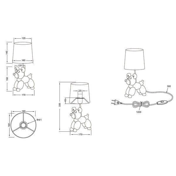 HLW LED LED Tafellamp Trion Bella - Mat Gouden Keramiek, E14, Beam Angle Verstelbaar