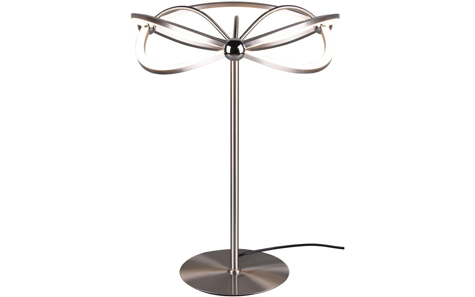 HLW LED Dimbare LED Tafellamp 20W Warm Wit 3000K - Rond Mat Nikkel Aluminium