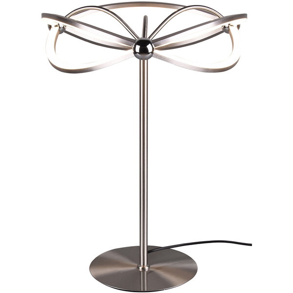 HLW LED Dimbare LED Tafellamp 20W Warm Wit 3000K - Rond Mat Nikkel Aluminium