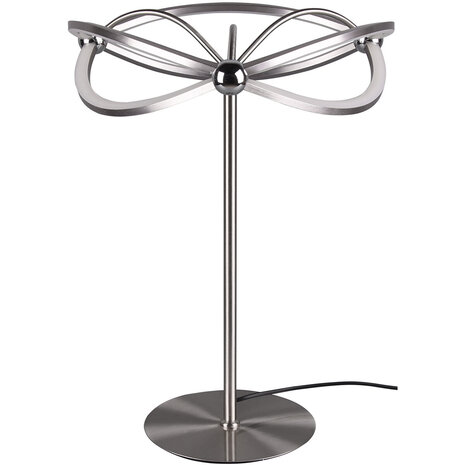 HLW LED Dimbare LED Tafellamp 20W Warm Wit 3000K - Rond Mat Nikkel Aluminium