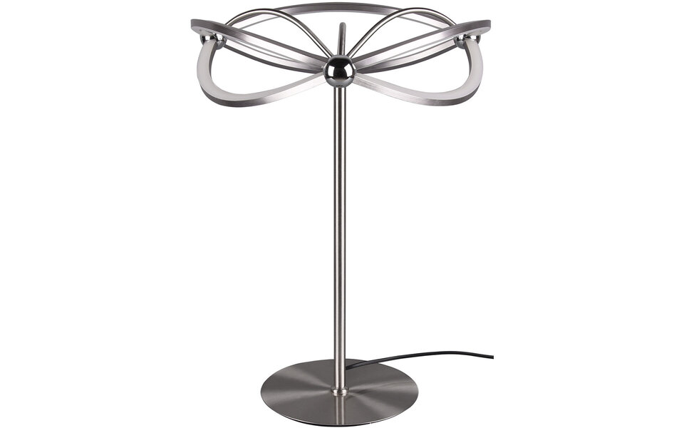 HLW LED Dimbare LED Tafellamp 20W Warm Wit 3000K - Rond Mat Nikkel Aluminium