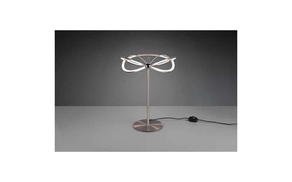 HLW LED Dimbare LED Tafellamp 20W Warm Wit 3000K - Rond Mat Nikkel Aluminium