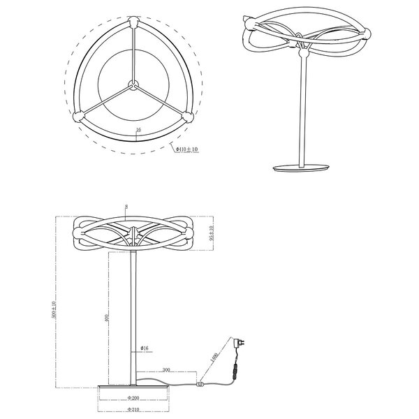 HLW LED Dimbare LED Tafellamp 20W Warm Wit 3000K - Rond Mat Nikkel Aluminium