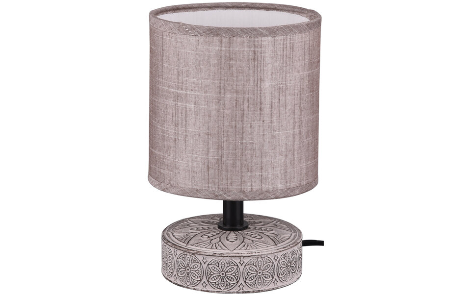 HLW LED Trion Maria LED Tafellamp - Mat Bruin Keramiek met E14 Fitting en Rond Lichtvenster