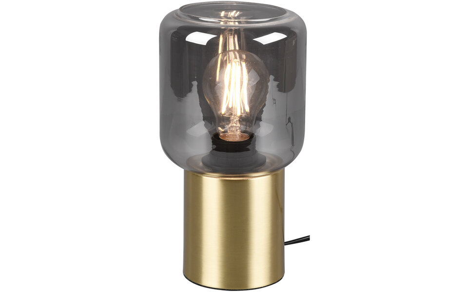 HLW LED Elegante LED Tafellamp Mat Goud met Rookkleurig Glas en E27 Fitting