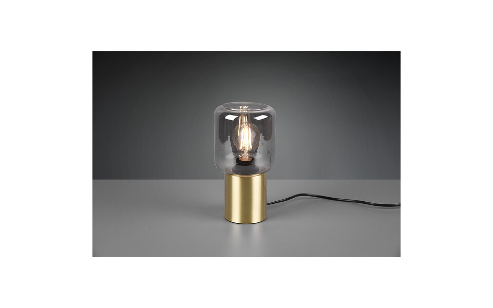 HLW LED Elegante LED Tafellamp Mat Goud met Rookkleurig Glas en E27 Fitting