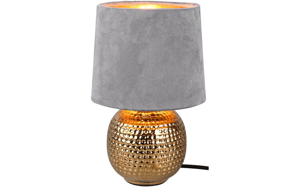 HLW LED LED Tafellamp Trion Sofia - Rond Mat Grijs Keramiek met E14 Fitting