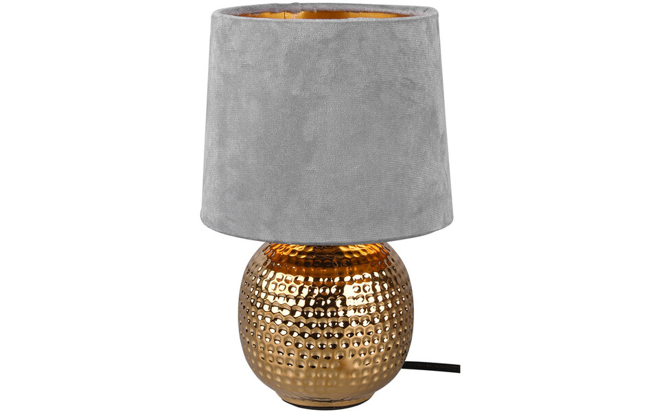 HLW LED LED Tafellamp Trion Sofia - Rond Mat Grijs Keramiek met E14 Fitting