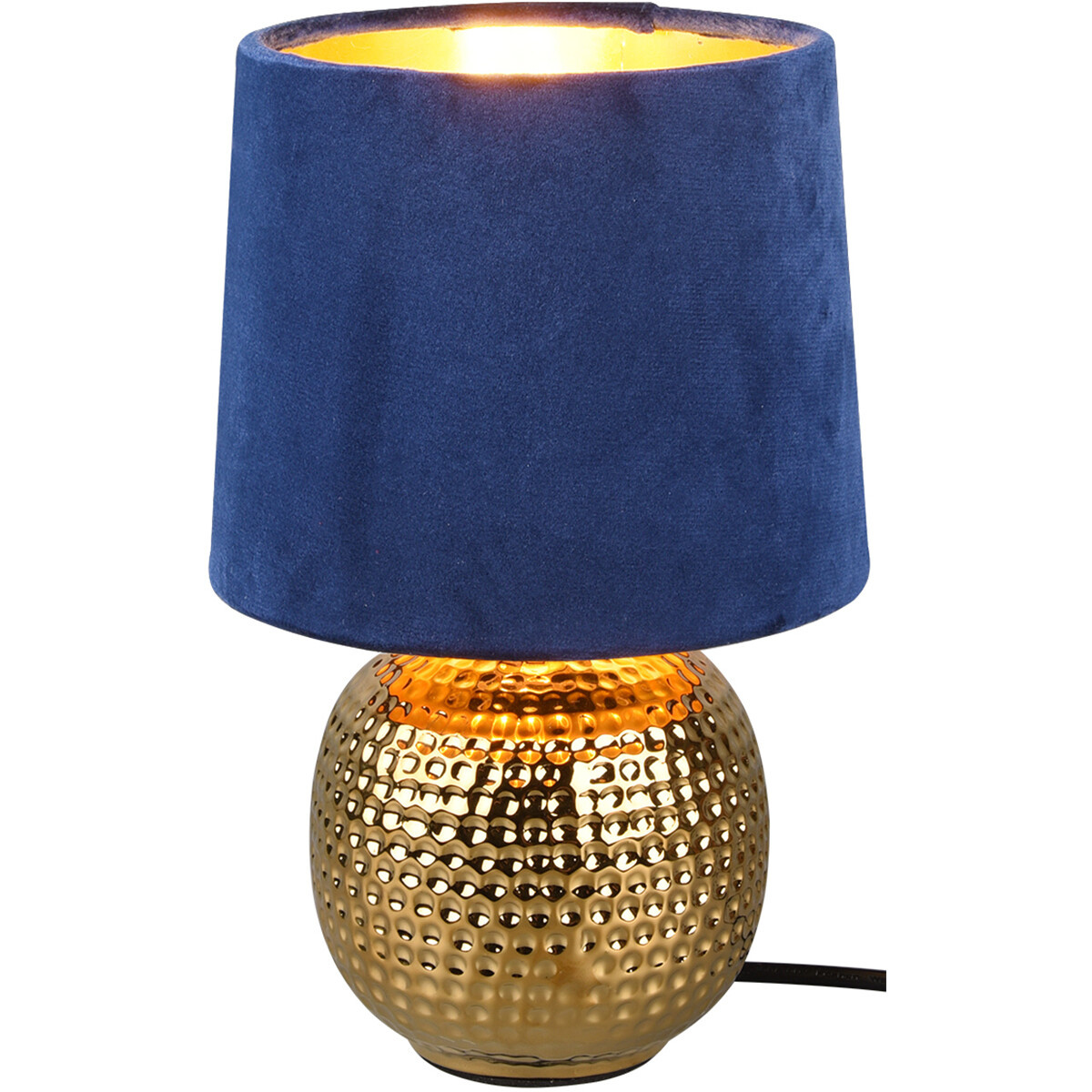 LED Tafellamp Trion Sofia - Ronde stijl, Mat Blauw Keramiek & E14 Fitting