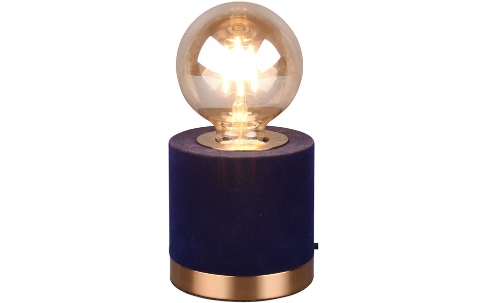 HLW LED LED Tafellamp Trion Juda - Mat Blauwe Rond Textielkap, E27 Fitting, Perfecte Sfeerverlichting