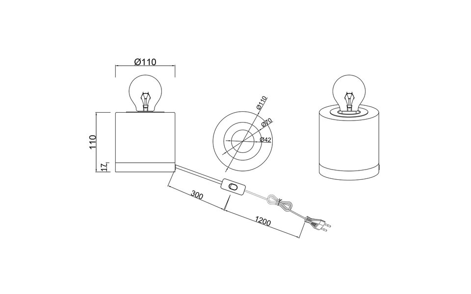 HLW LED LED Tafellamp Trion Juda - Mat Blauwe Rond Textielkap, E27 Fitting, Perfecte Sfeerverlichting