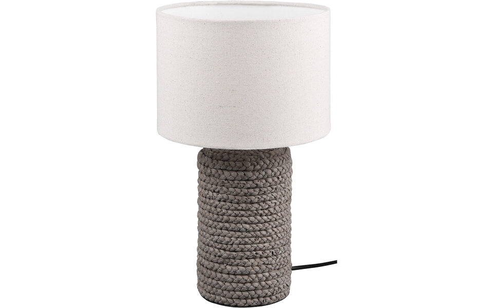 HLW LED LED Tafellamp Trion Manon - Rond Mat Bruin Keramiek met E27 Fitting