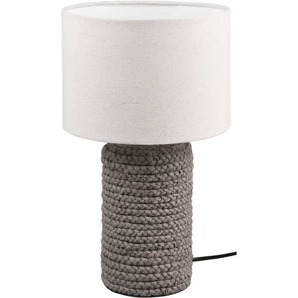 HLW LED LED Tafellamp Trion Manon - Rond Mat Bruin Keramiek met E27 Fitting