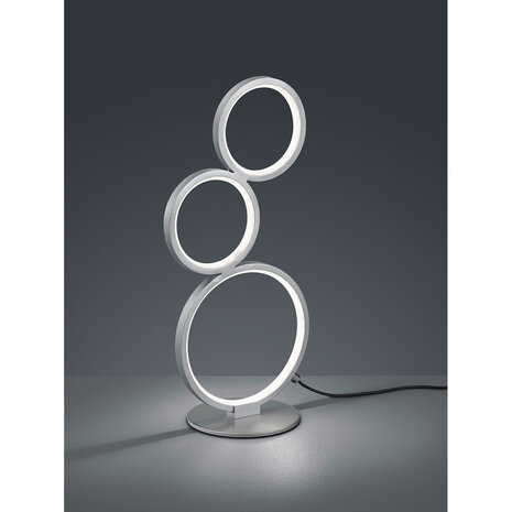 HLW LED LED Tafellamp Trion Rondy 17W - Dimbaar Warm Wit 3000K - Mat Zilver Aluminium HLW LED LED Tafellamp Trion Rondy 17W - Dimbaar Warm Wit 3000K - Mat Zilver Aluminium