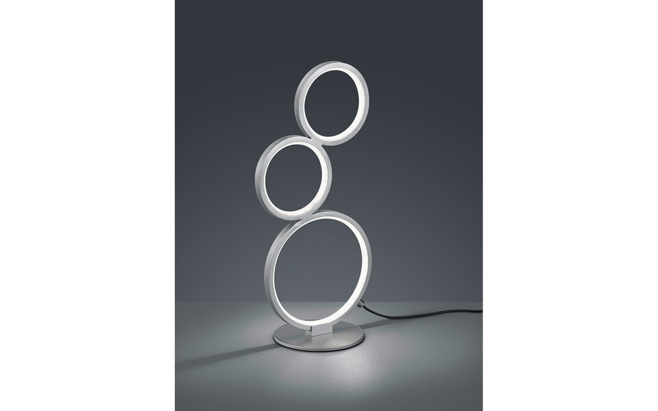 HLW LED LED Tafellamp Trion Rondy 17W - Dimbaar Warm Wit 3000K - Mat Zilver Aluminium HLW LED LED Tafellamp Trion Rondy 17W - Dimbaar Warm Wit 3000K - Mat Zilver Aluminium