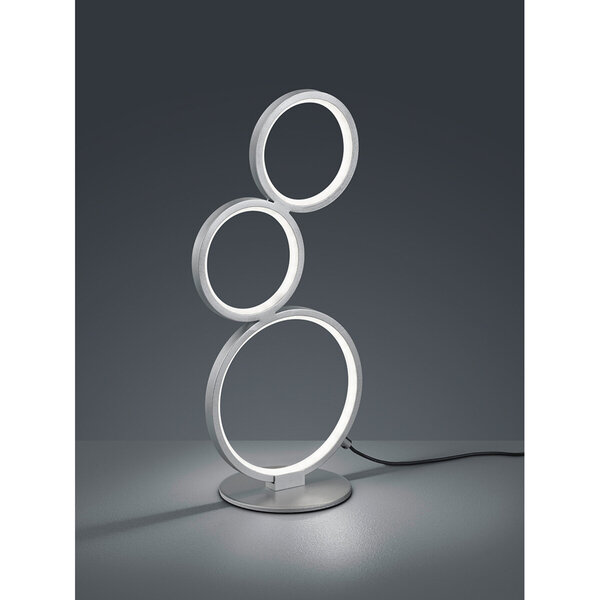 HLW LED LED Tafellamp Trion Rondy 17W - Dimbaar Warm Wit 3000K - Mat Zilver Aluminium HLW LED LED Tafellamp Trion Rondy 17W - Dimbaar Warm Wit 3000K - Mat Zilver Aluminium