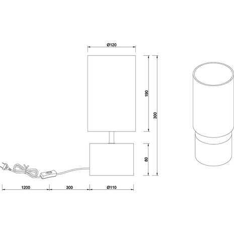 HLW LED LED Tafellamp Trion Wooden - Ronde , Houten & Witte