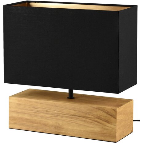 HLW LED LED Tafellamp Hout Design - Rechthoekige  - Zwarte & Gouden  Stijl