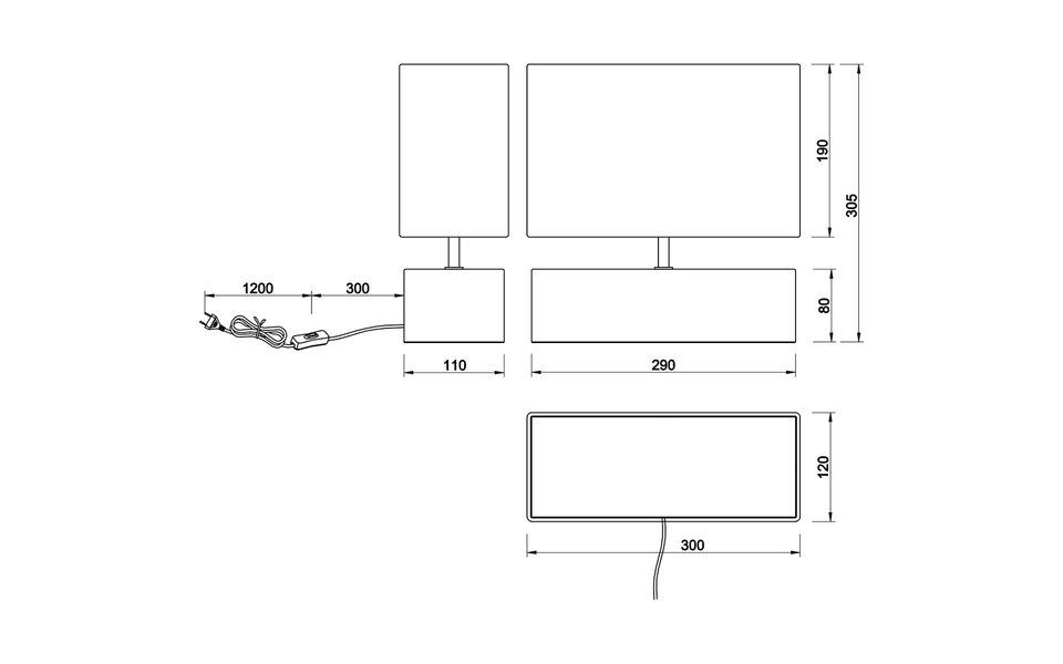 HLW LED LED Tafellamp Hout Design - Rechthoekige  - Zwarte & Gouden  Stijl