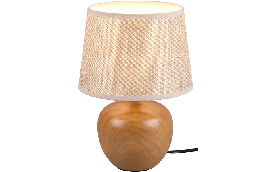 HLW LED LED Tafellamp Trion Lunola - Ronde LED lamp met E14 fitting in mat bruin keramiek