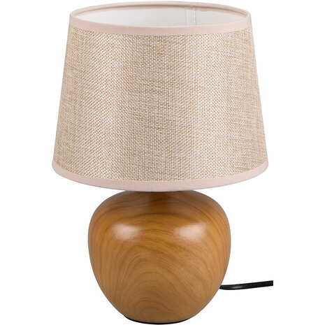 HLW LED LED Tafellamp Trion Lunola - Ronde LED lamp met E14 fitting in mat bruin keramiek HLW LED LED Tafellamp Trion Lunola - Ronde LED lamp met E14 fitting in mat bruin keramiek