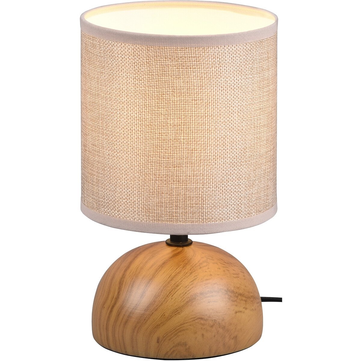 LED Tafellamp Trion Lucifer - Ronde LED tafellamp in mat bruin keramiek, E14 fitting