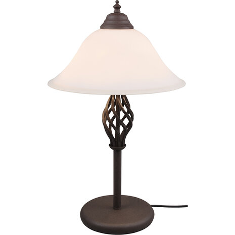 HLW LED LED Tafellamp Trion Rustina - Roestkleur, 2-lichts, Ronde LED Lamp E14