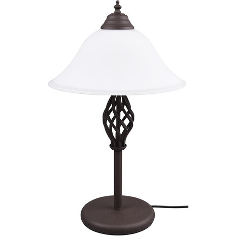 HLW LED LED Tafellamp Trion Rustina - Roestkleur, 2-lichts, Ronde LED Lamp E14