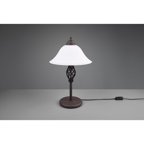 HLW LED LED Tafellamp Trion Rustina - Roestkleur, 2-lichts, Ronde LED Lamp E14