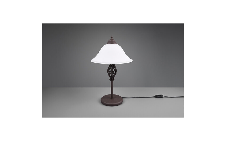 HLW LED LED Tafellamp Trion Rustina - Roestkleur, 2-lichts, Ronde LED Lamp E14