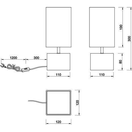 HLW LED Stijlvolle LED Tafellamp Trion Wooden - Houten Basis, Zwarte & Gouden Details, E14 Fitting