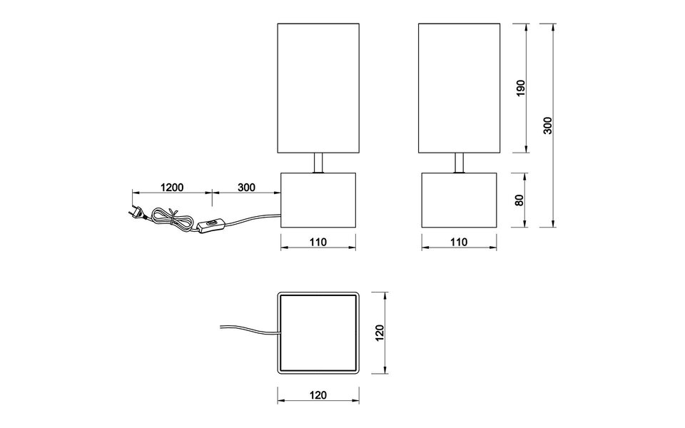 HLW LED Stijlvolle LED Tafellamp Trion Wooden - Houten Basis, Zwarte & Gouden Details, E14 Fitting