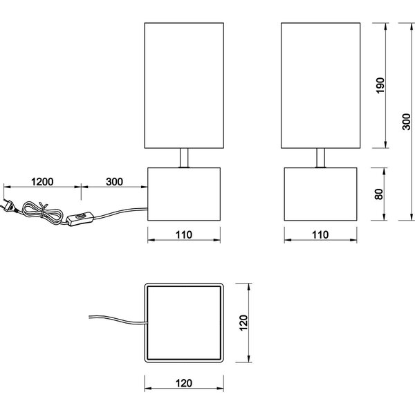 HLW LED Stijlvolle LED Tafellamp Trion Wooden - Houten Basis, Zwarte & Gouden Details, E14 Fitting