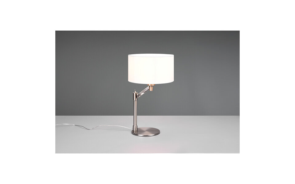 HLW LED LED Tafellamp Mat Nikkel - Ronde  &  met E27 Fitting